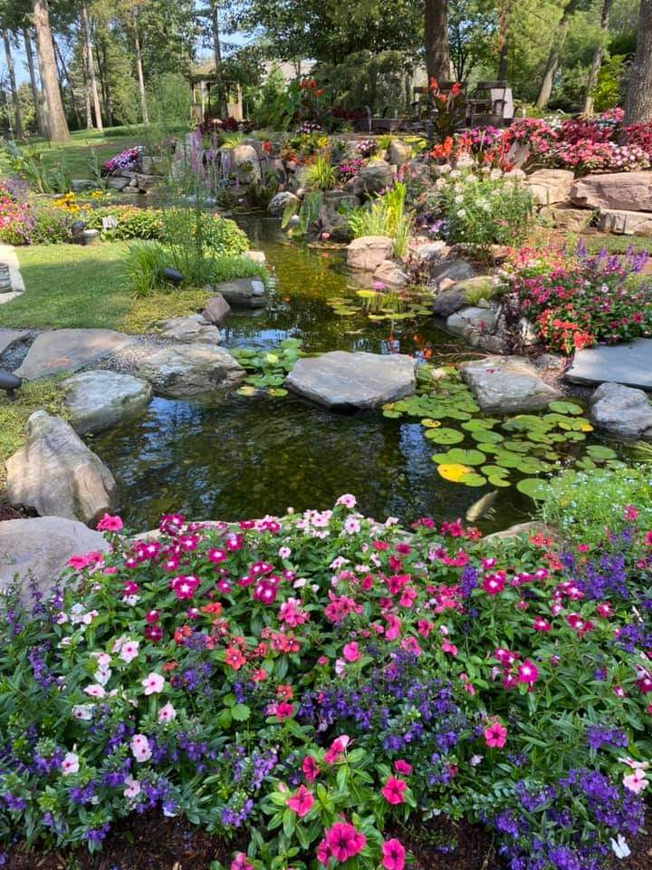 KoiFishPond-SteppingStones-Plants — near Bridgewater, NJ