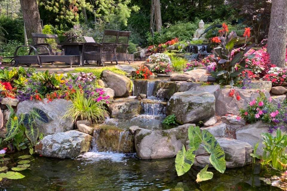 KoifishPond-Waterfall — near Bridgewater, NJ