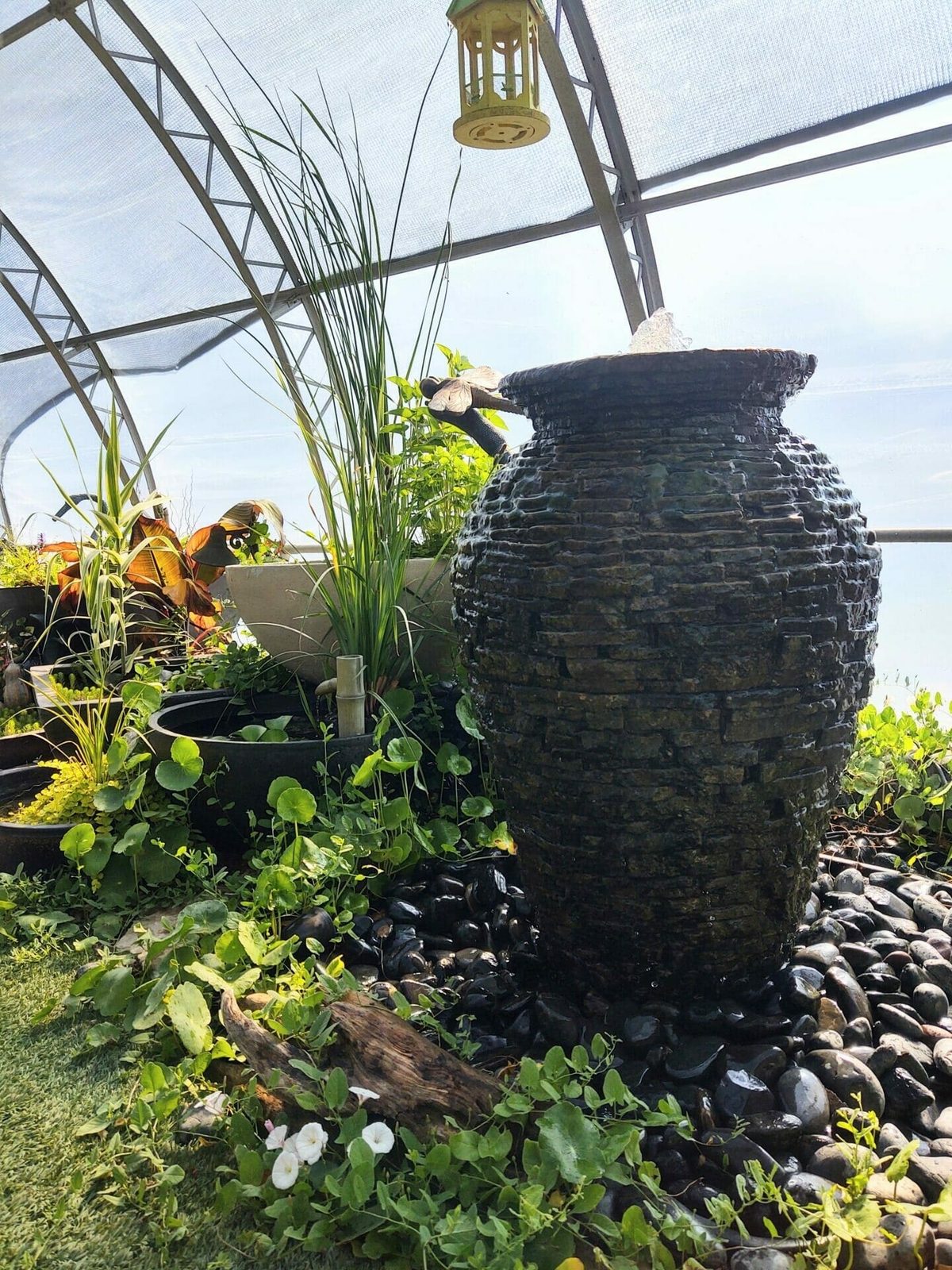 Small Stacked Slate Urn