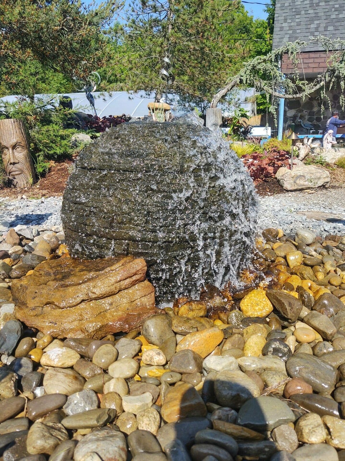 Medium Stacked Slate Sphere