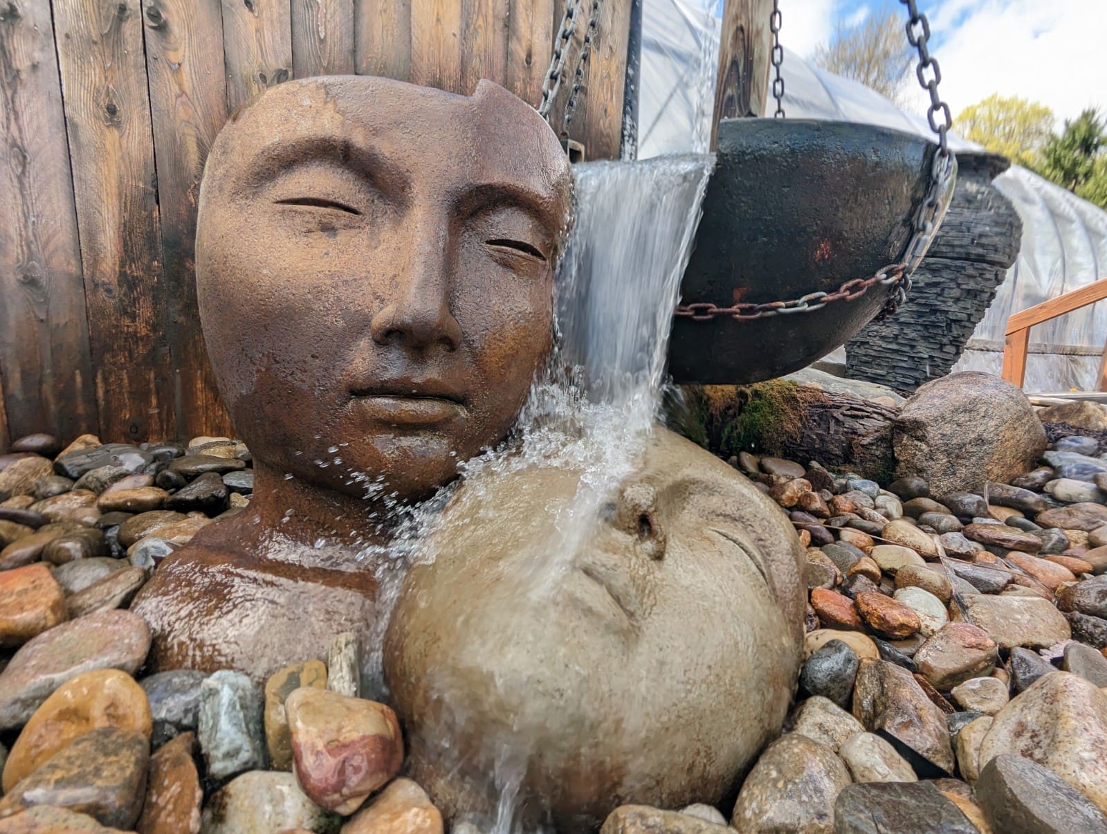 Spring pond opening work getting a water feature ready for summer