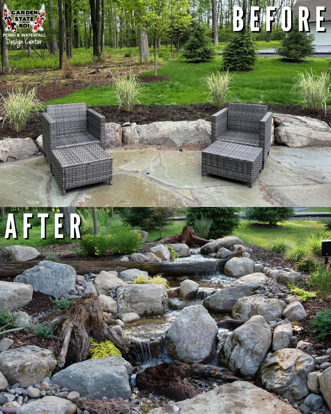 how to transform your outdoor space with a pondless waterfall?